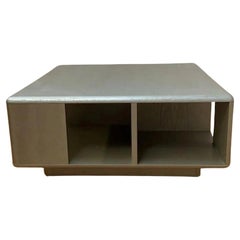 Vintage Silver Painted Wood Couchtisch