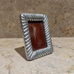 Vintage Silver Picture Frame Aluminum Wood