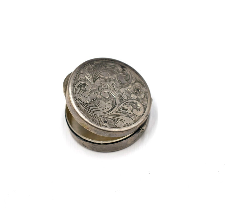 Vintage Silver Pillbox, Italy, 20th Century at 1stDibs