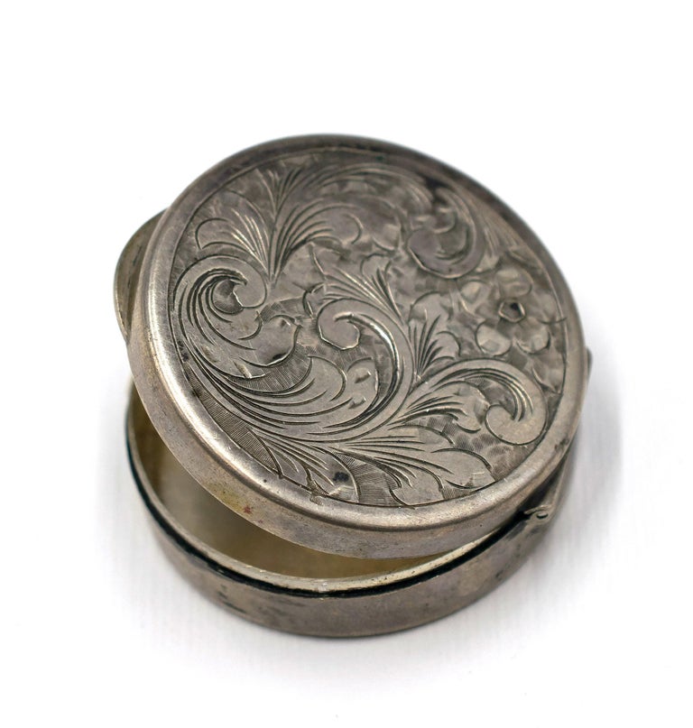 Vintage Silver Pillbox, Italy, 20th Century at 1stDibs