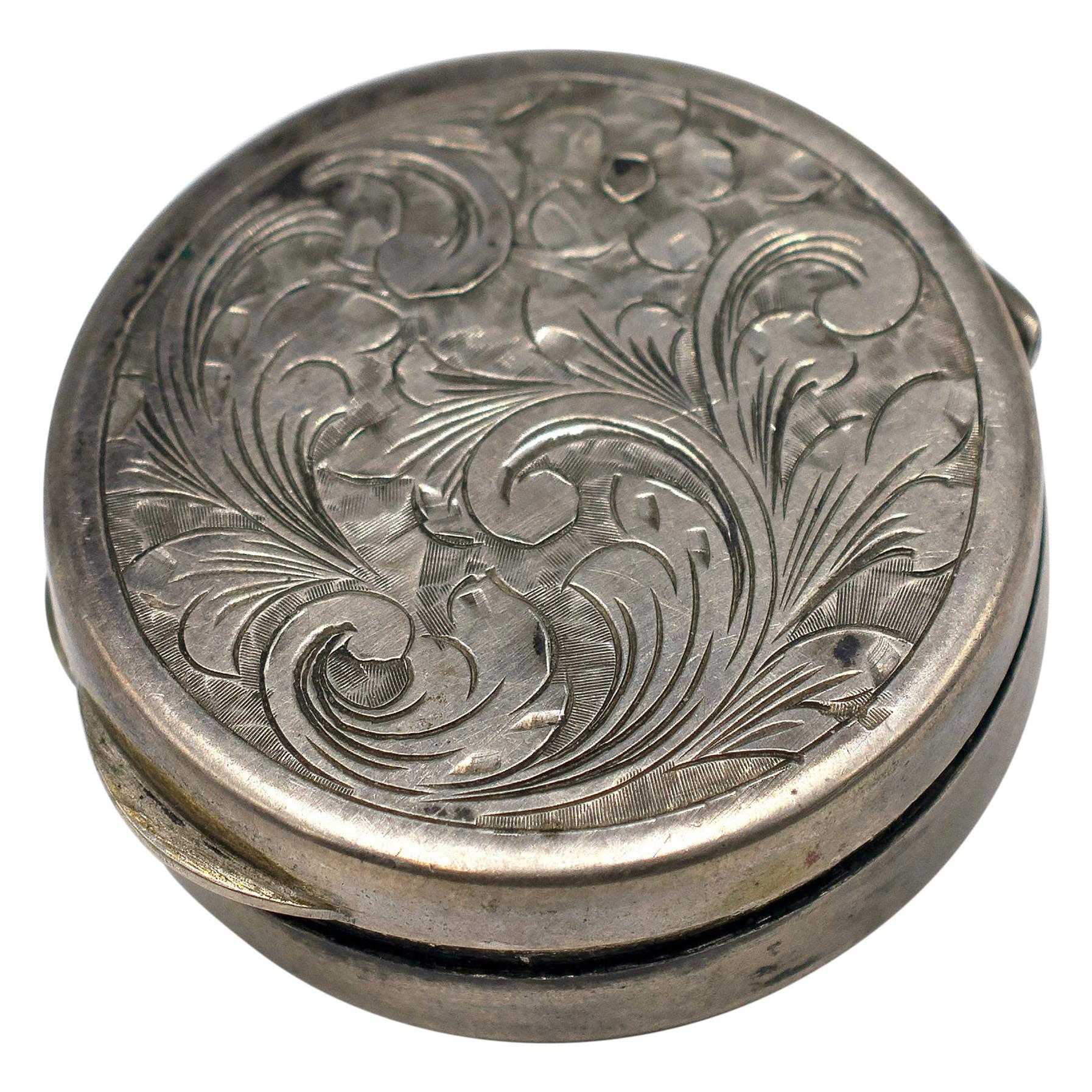 Vintage Silver Pillbox, Italy, 20th Century