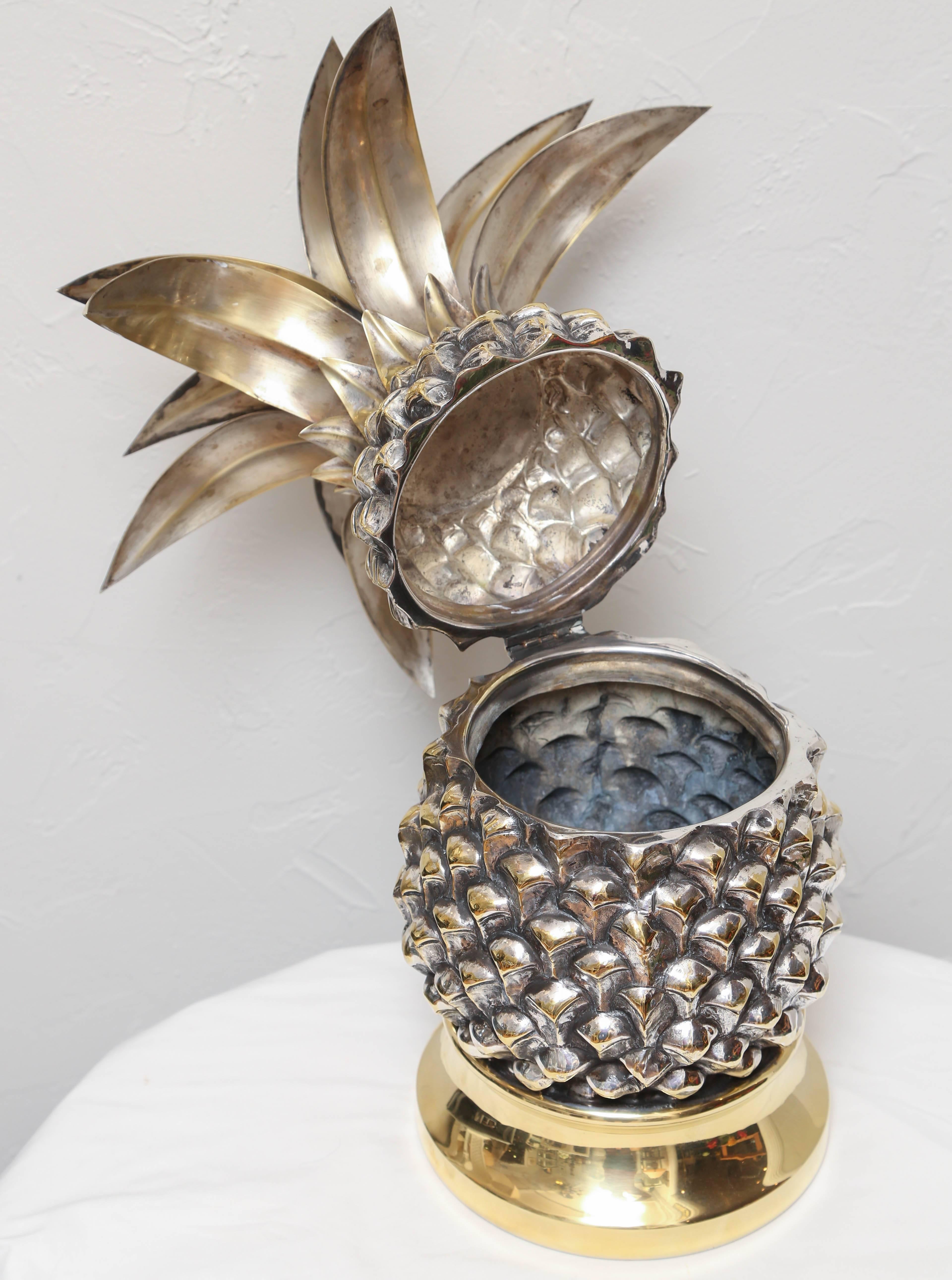 pineapple ice bucket brass