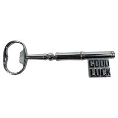 Antique Silver Plate 21 Club "GOOD LUCK" Bottle Opener / Corkscrew by P.H. Vogel