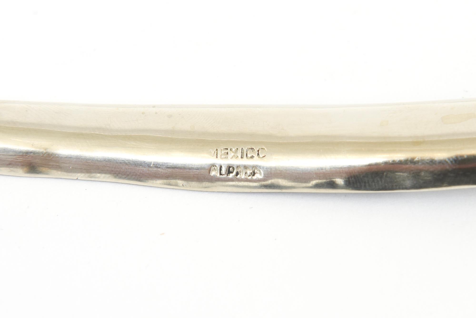 Forchette e cucchiai d'argento e abalone d'epoca, servitori per insalate in vendita 3