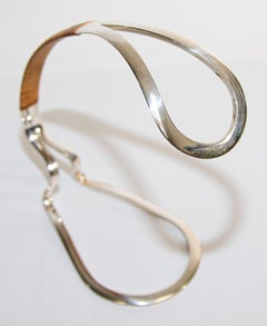 Portabottiglie da vino vintage in argento e canna di Eisenberg Lozano, 1960