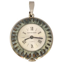 Vintage Silver Plate and Enamel Mechanical Pendant Watch