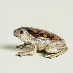 Vintage Silver Plate and Tortoise Frog by Maitland Smith