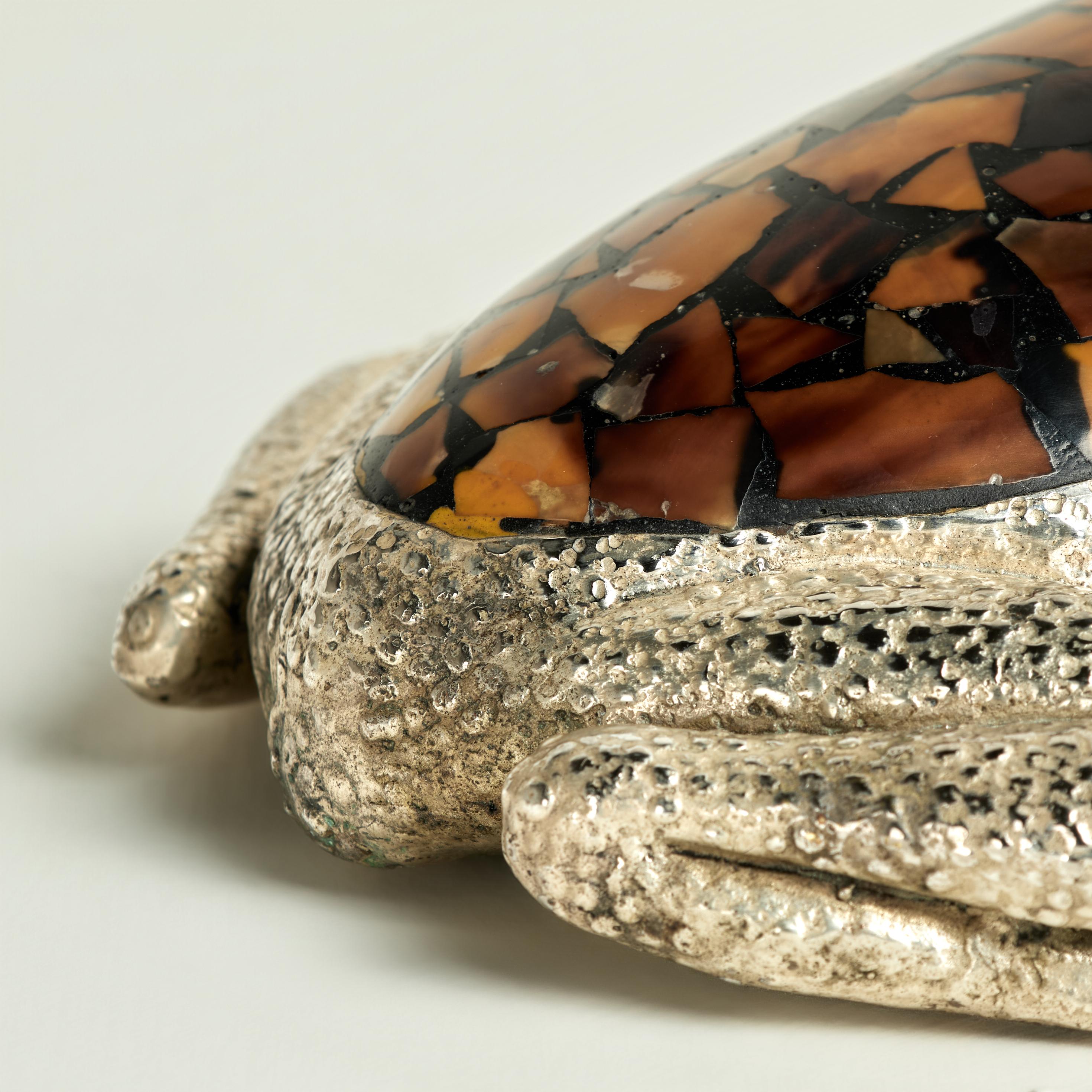 Placcato argento Rana d'argento e tartaruga vintage di Maitland Smith in vendita