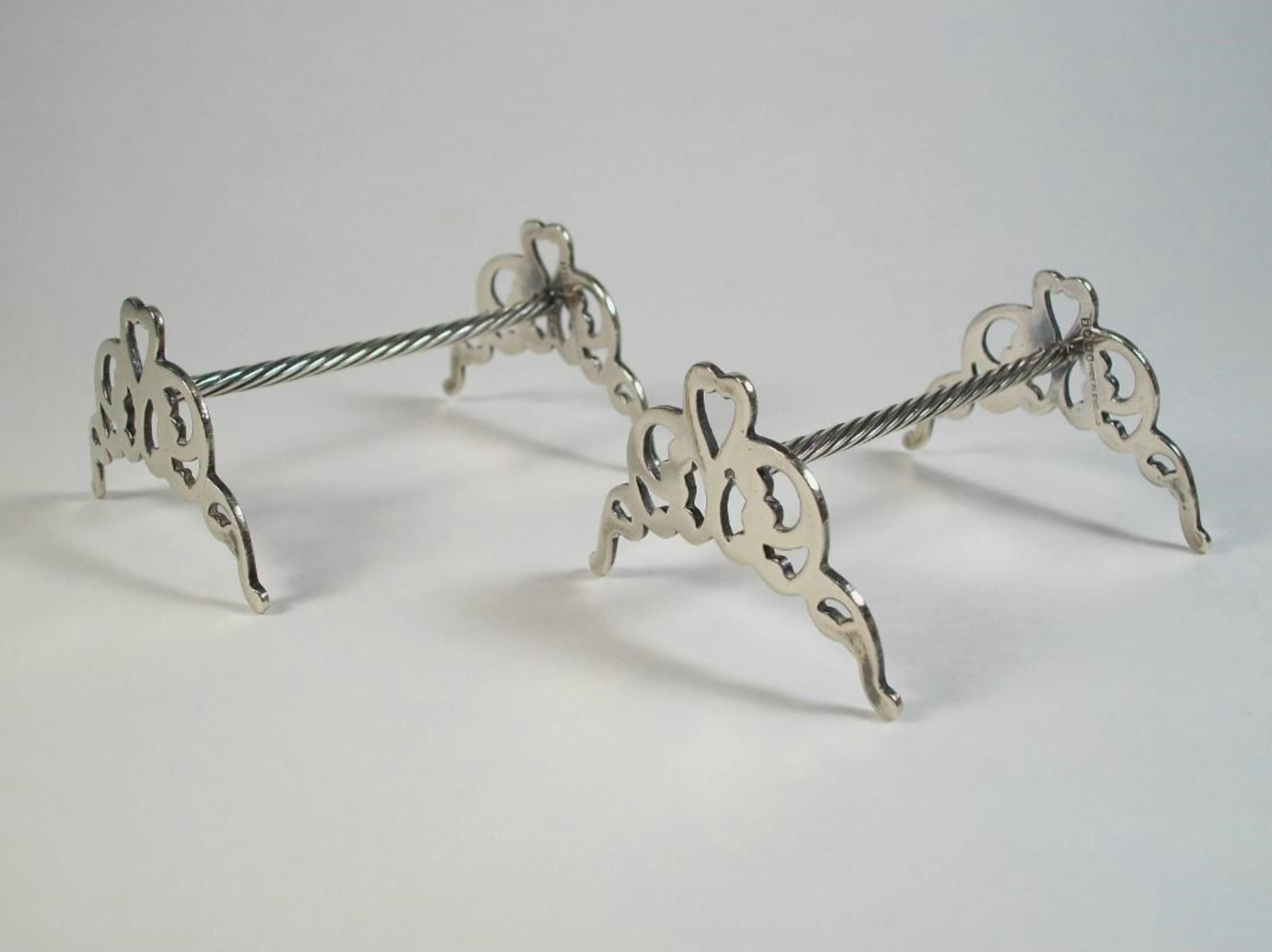 Victorien Vintage Silver Plate Carving Set Knife Rests - Royaume-Uni - Mid 20th Century en vente