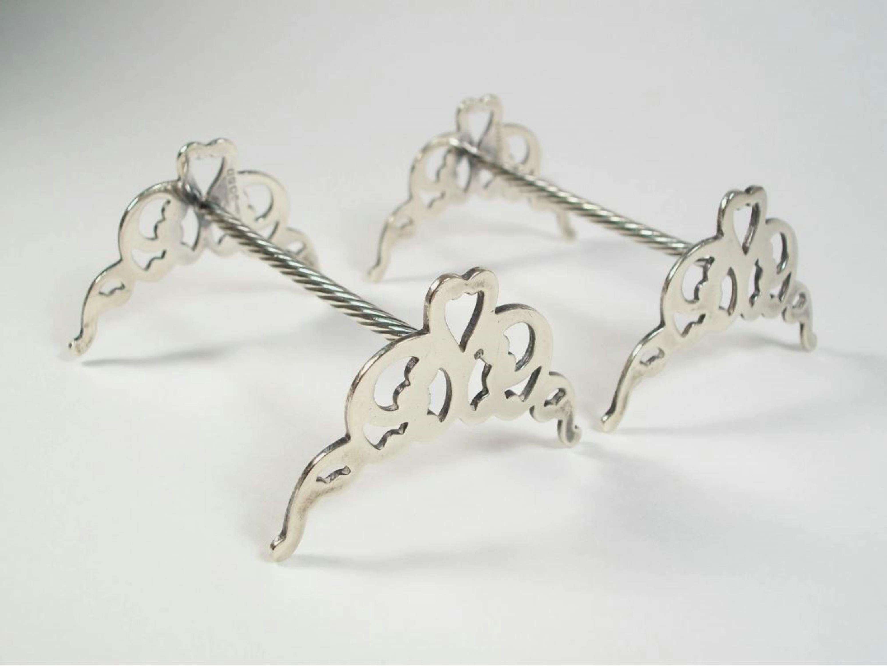 Anglais Vintage Silver Plate Carving Set Knife Rests - Royaume-Uni - Mid 20th Century en vente