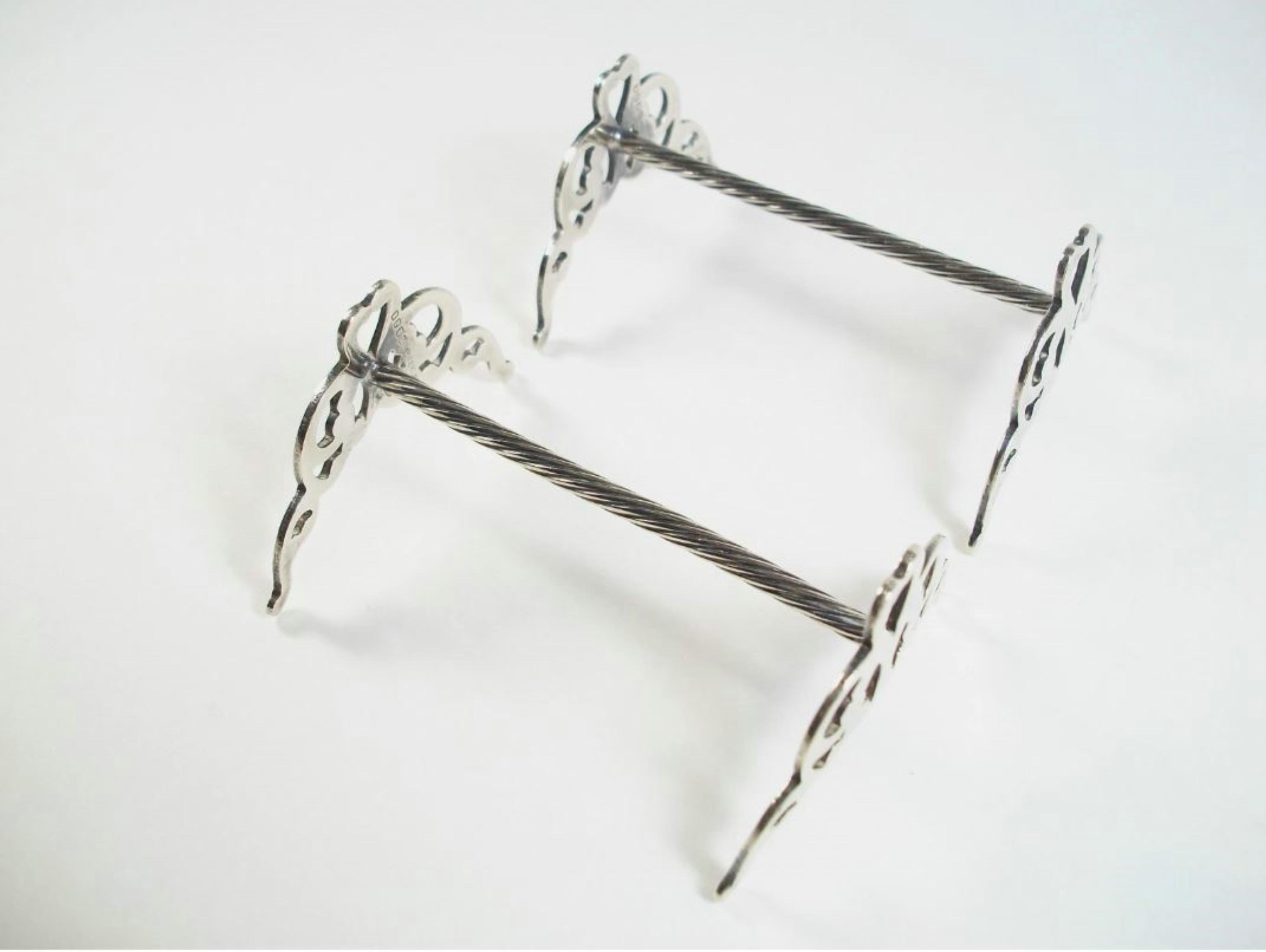 20ième siècle Vintage Silver Plate Carving Set Knife Rests - Royaume-Uni - Mid 20th Century en vente
