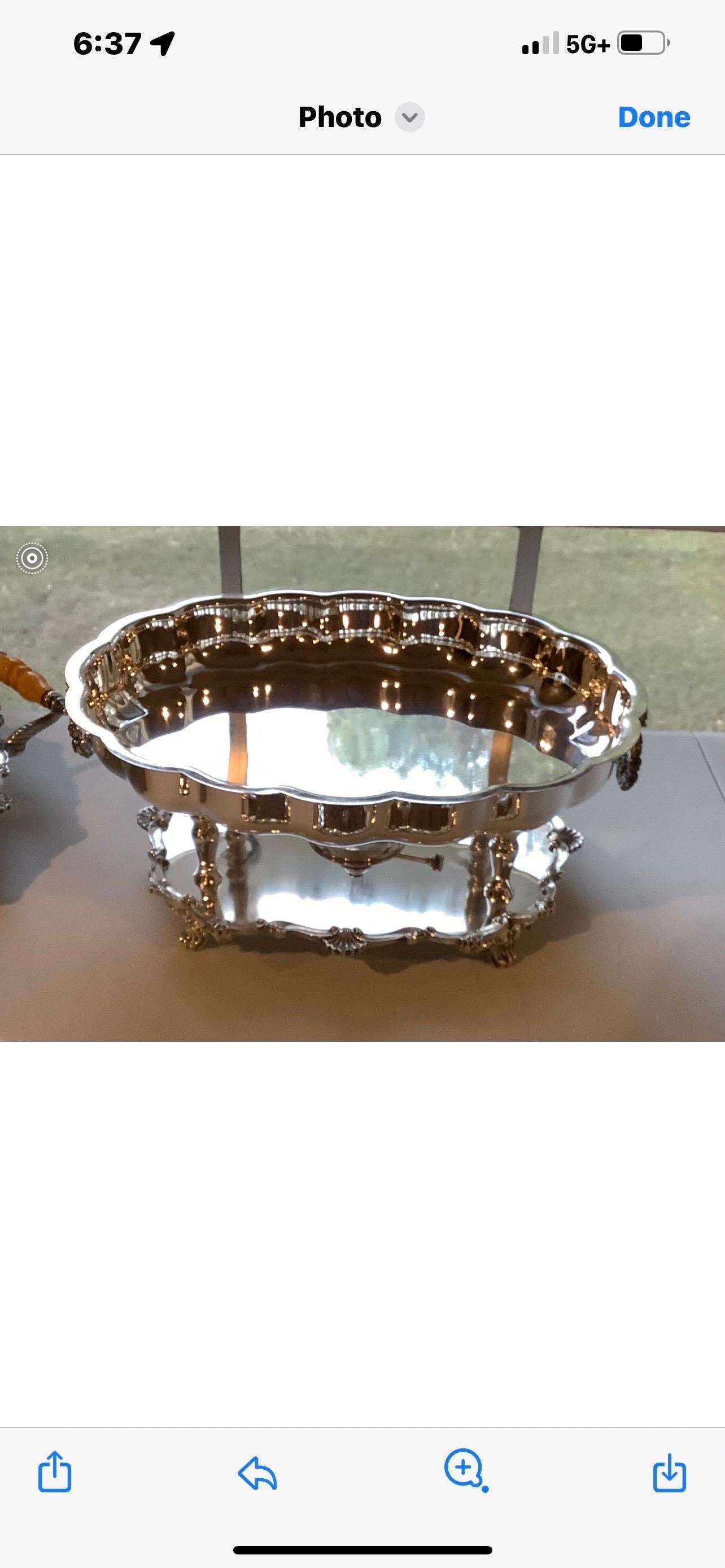 Sartén de plata vintage Rococó en venta