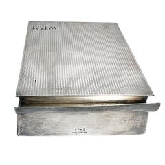 Porta bloc de notas vintage de plata grabado y con monograma - Inglaterra