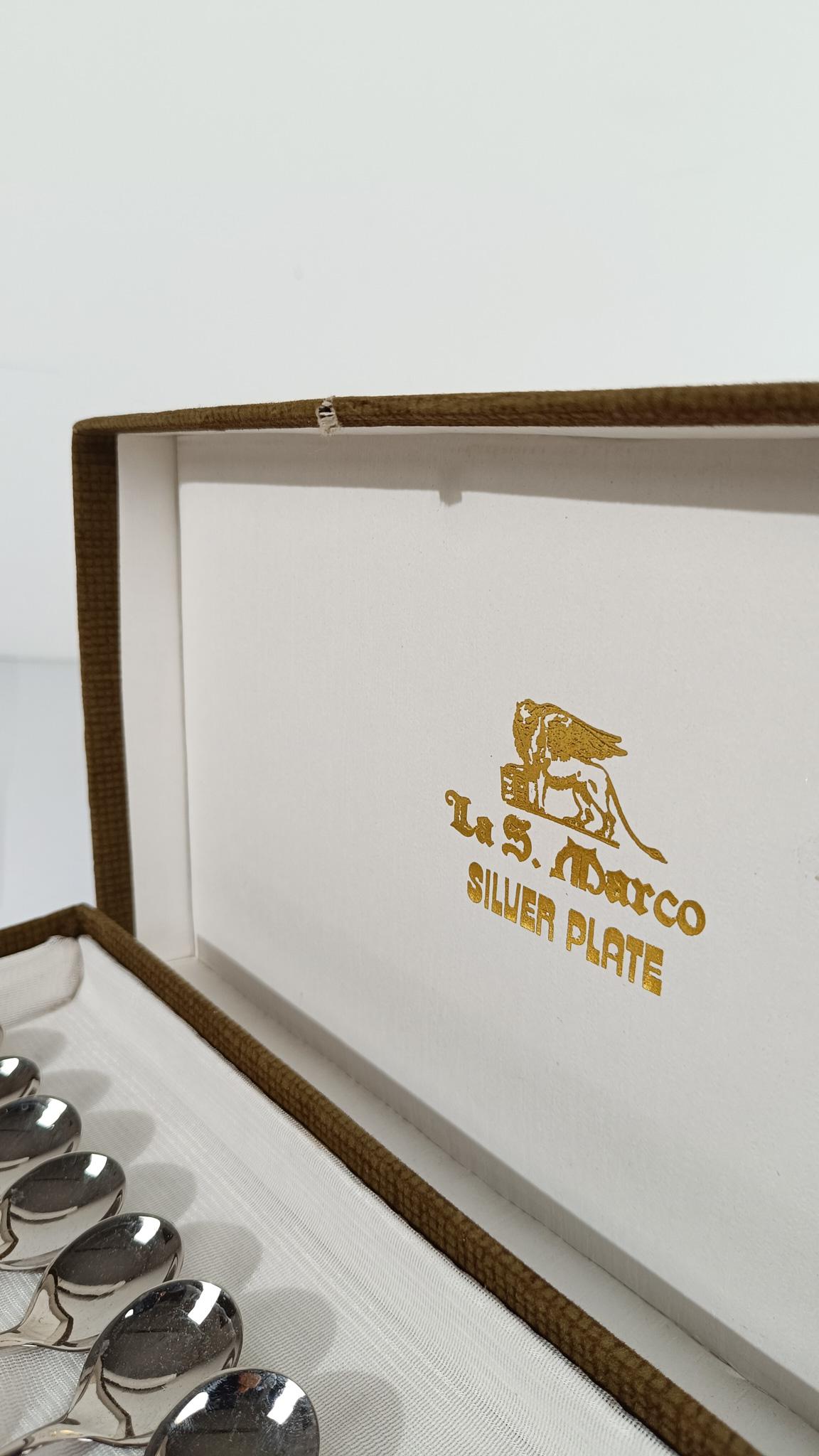 Cuillère à café / cuillère à thé en faux bambou Vintage A Silver Plate dans le style Hollywood Regency Bon état - En vente à Roma, IT