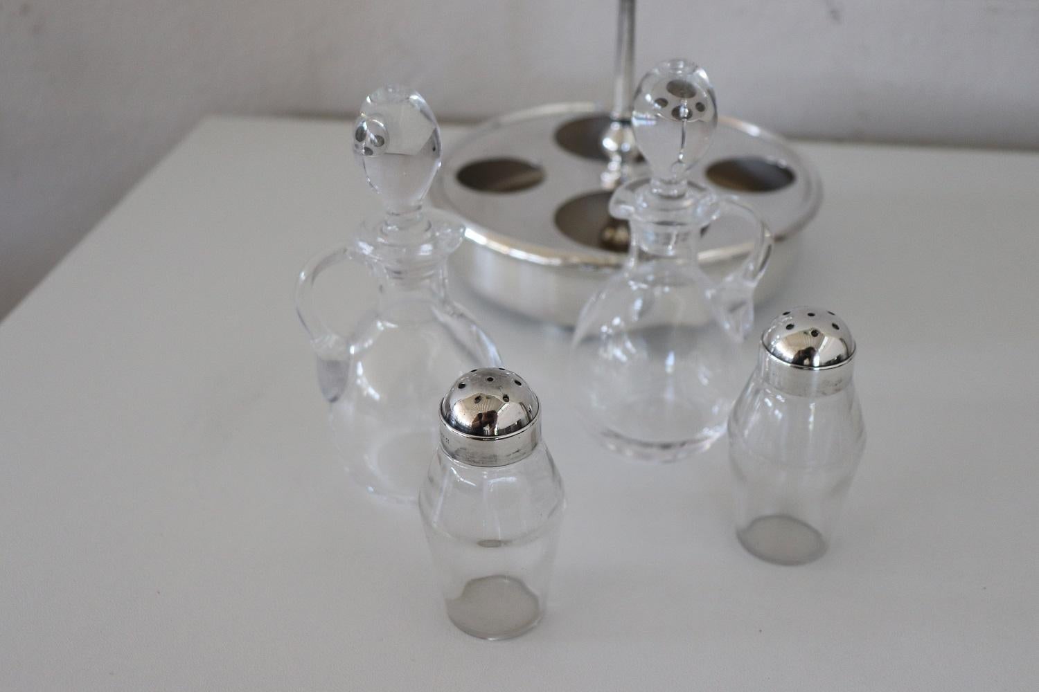 Vintage Silver Plate Fleuron Christofle France Condiment Set, 1970s For Sale 1