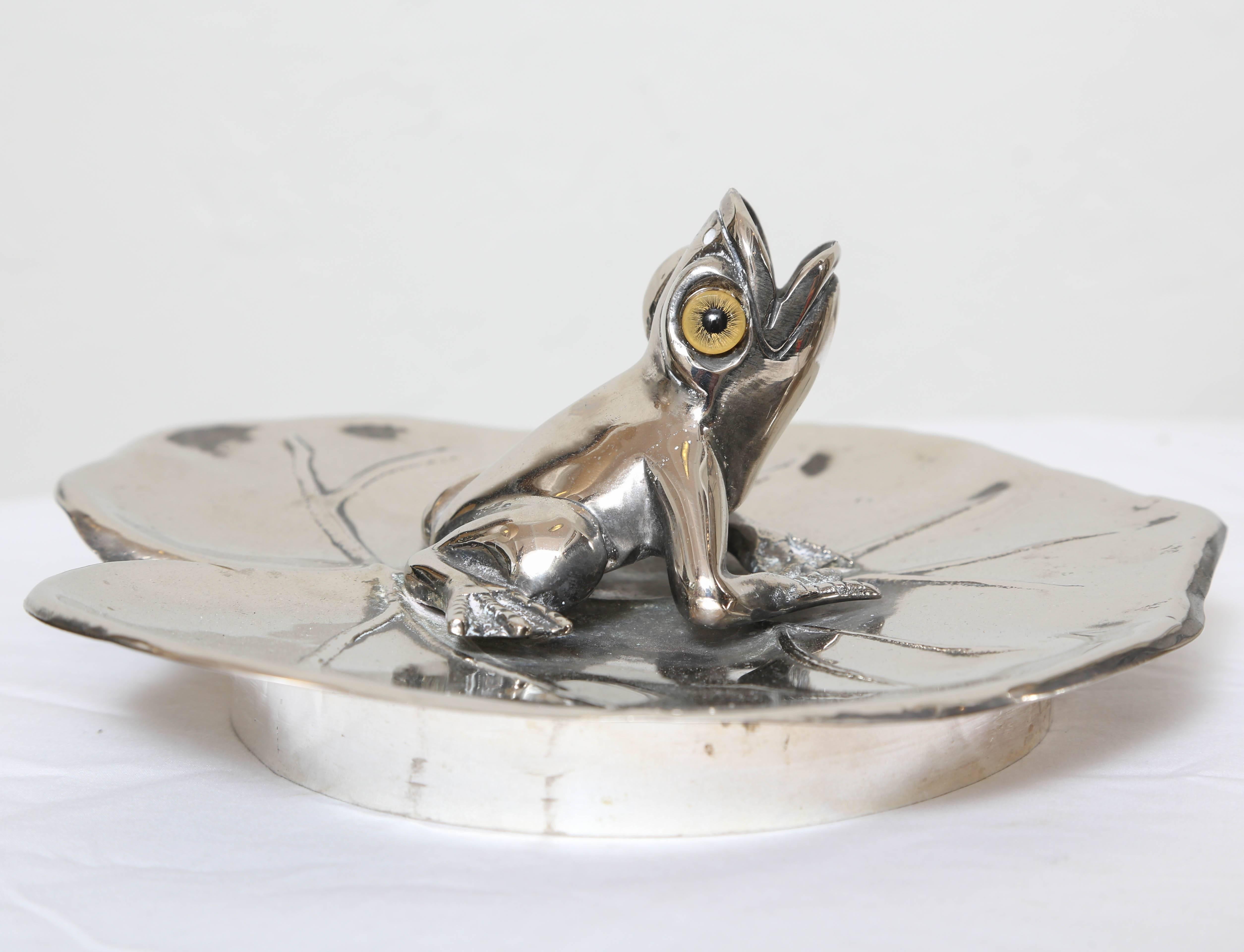 20th Century Vintage Silver Plate Frog Ice Bucket