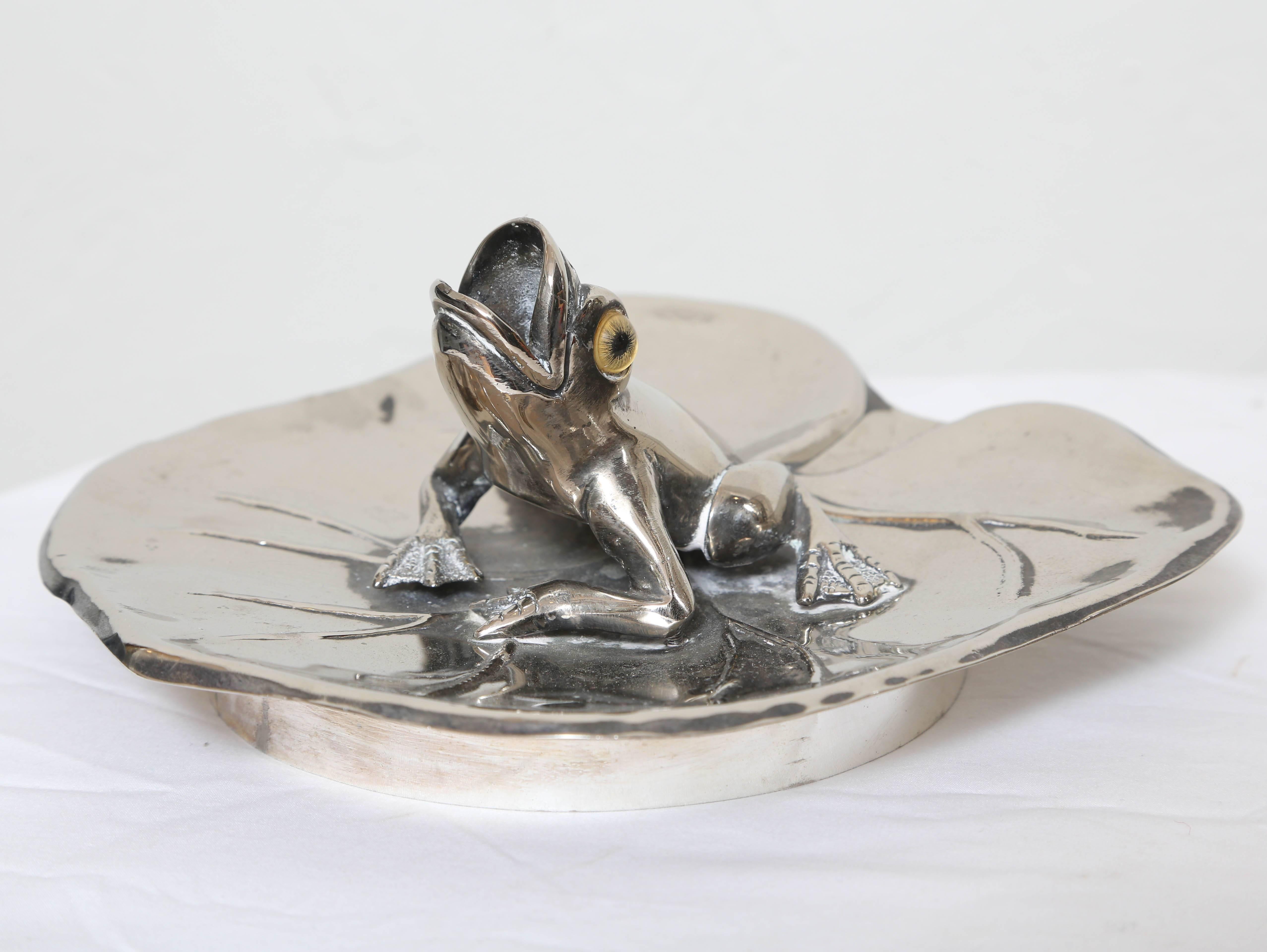 Vintage Silver Plate Frog Ice Bucket 2