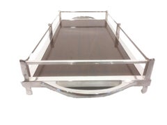 Vintage Silver-Plate Galleried Serving Tray by Crescent with Surface by Formica