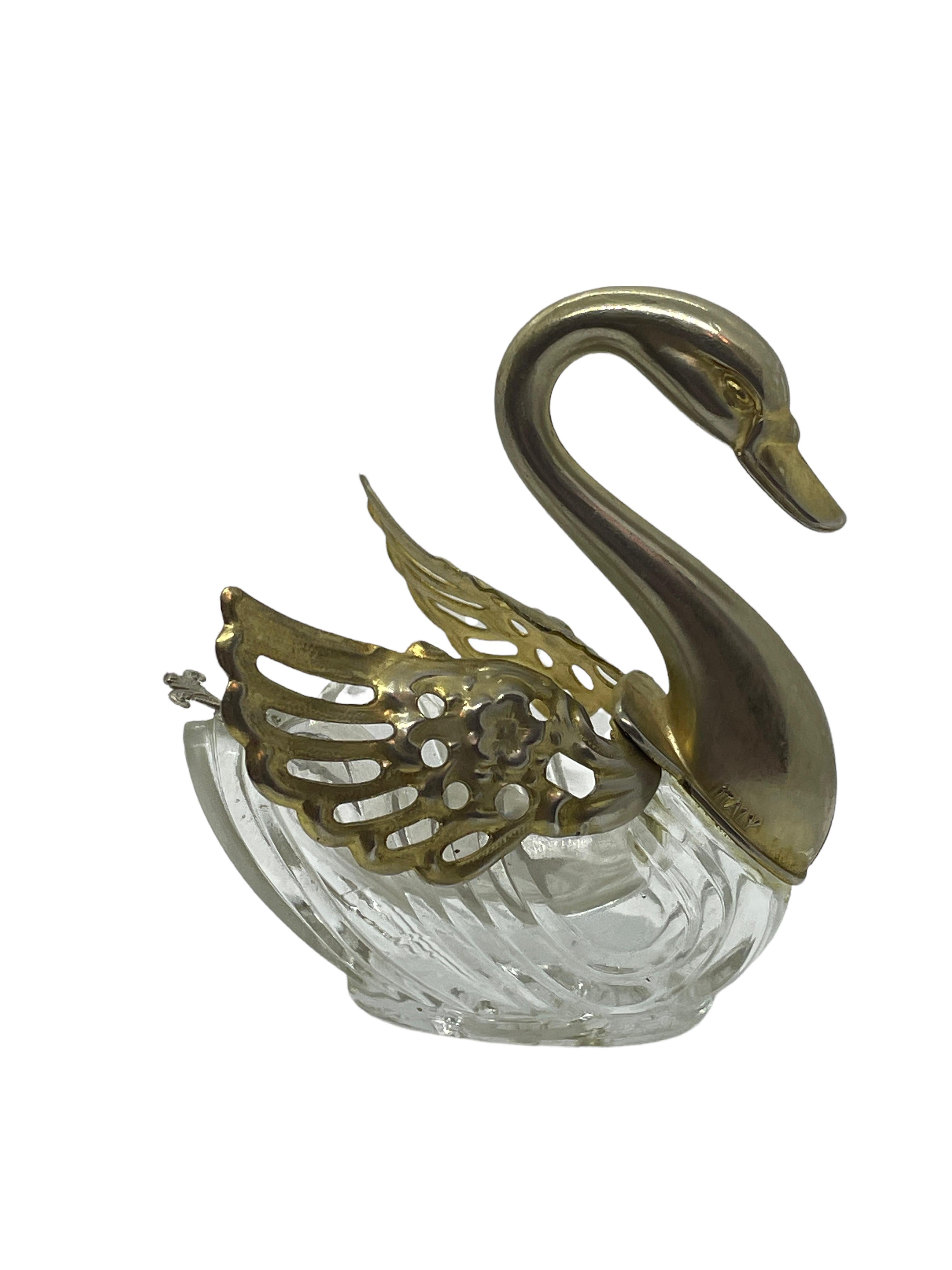 small glass swan