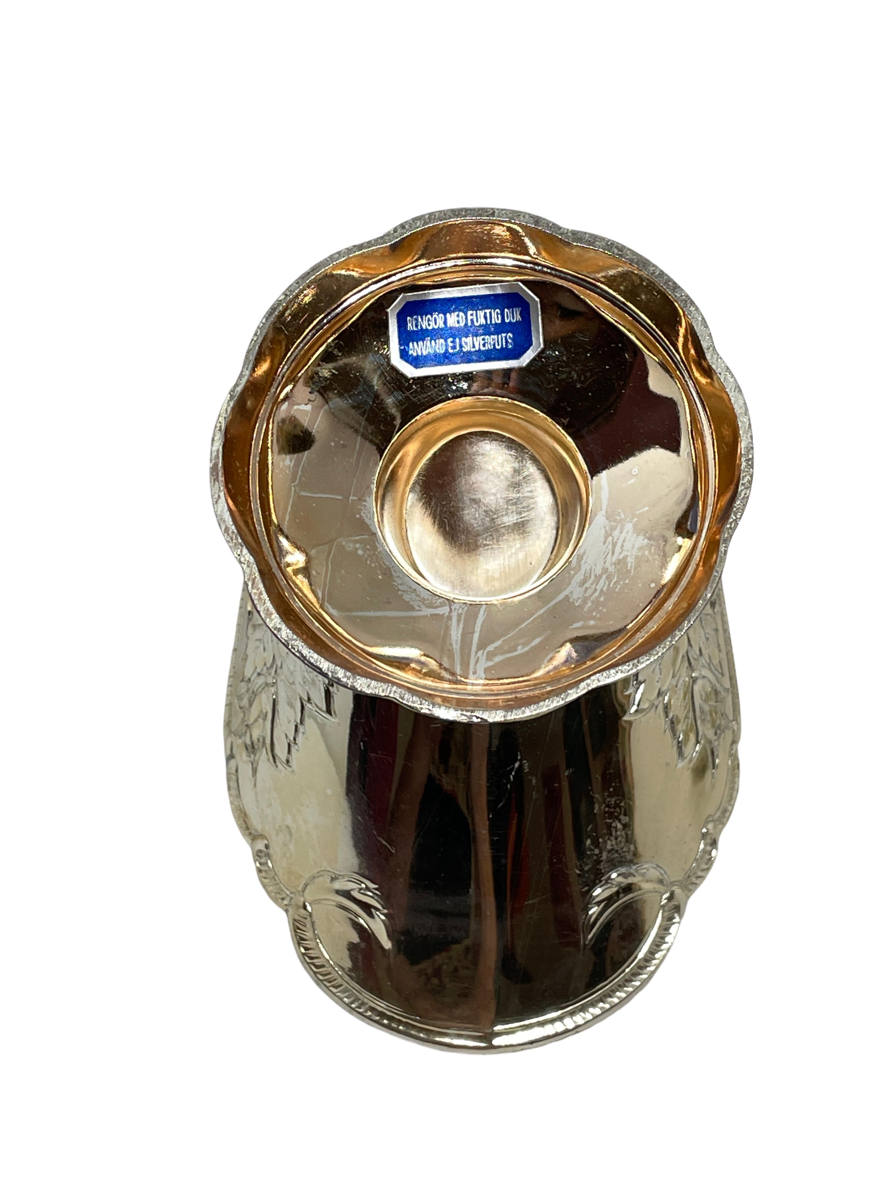 Jarra Servidora de Azúcar Escudilla Vintage Plateada Lavada en Oro, Suecia en Bueno estado para la venta en Nuernberg, DE