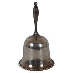 Vintage Silver Plate Hand Bell Dinner Tea Service Bell Beaded Edge