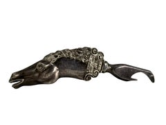 Vintage silver plate Horse Head Bottle Opener Metal Breweriana Barware