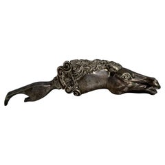 Vintage silver plate Horse Head Bottle Opener Metal Breweriana Barware