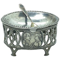 Antique Silver Plate Open Salt Pot Catchall, 1880s, Germany or Austria