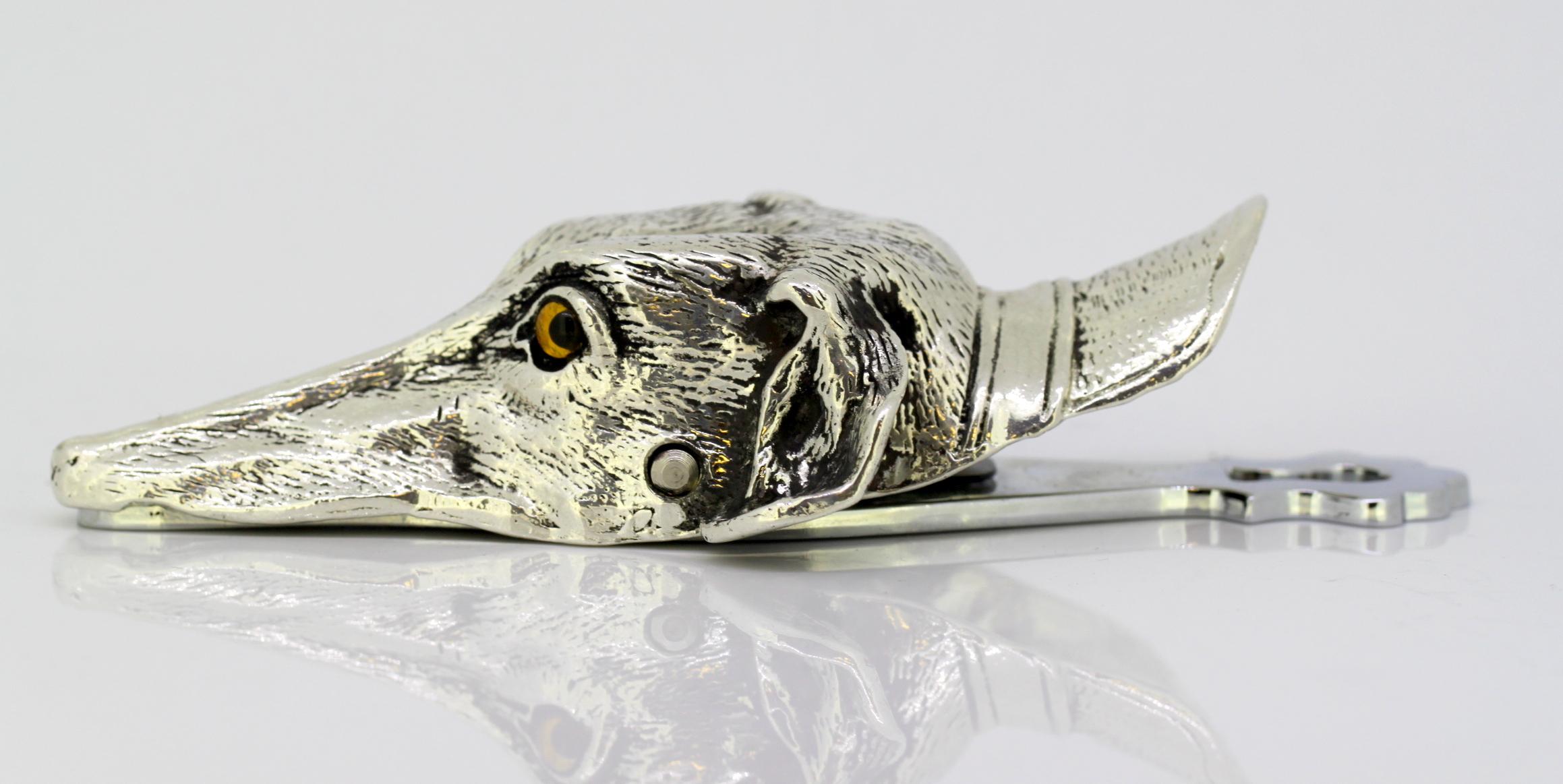 Mid-20th Century Vintage Silver Plate Paper Clip in the Form of a Dog, circa 1950s