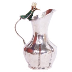 Vintage Silver Plate Pitcher with a Bird Handle By Los Castillo