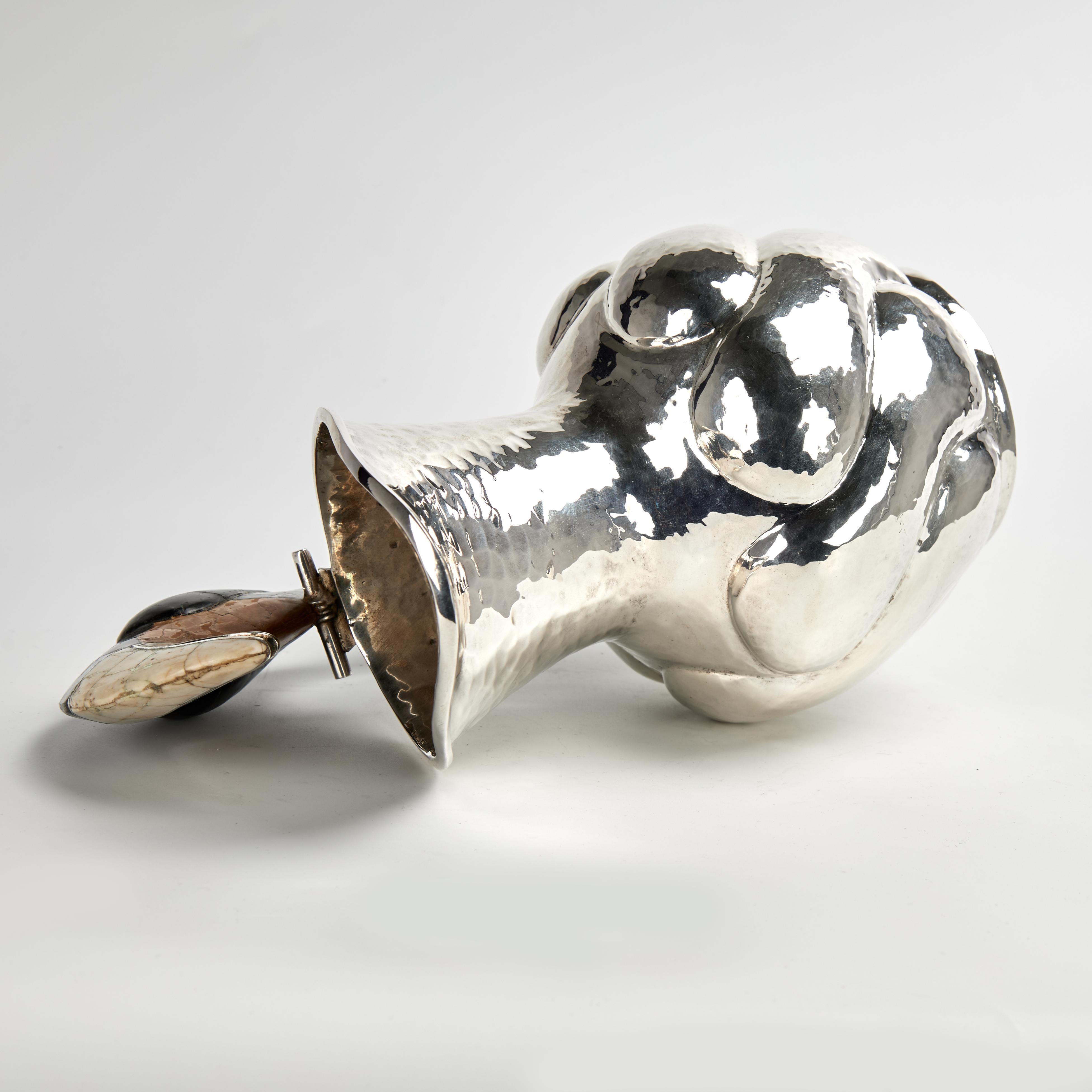 20th Century Vintage Silver Plate Pitcher with a Toucan Handle For Sale