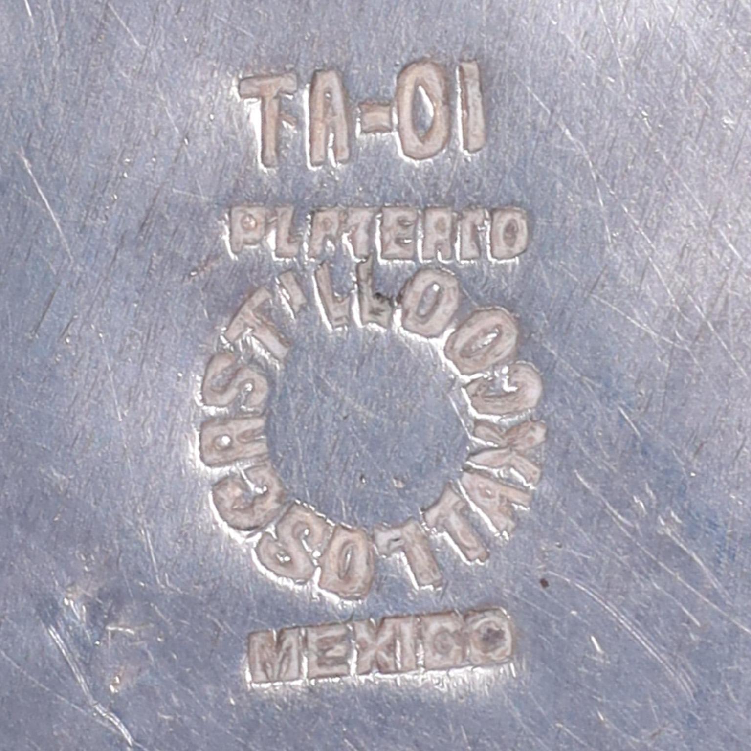 20ième siècle Pichet en métal argenté vintage avec perroquet de Los Castillo