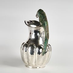Vintage Silver Plate Pitcher with Parrot Handle