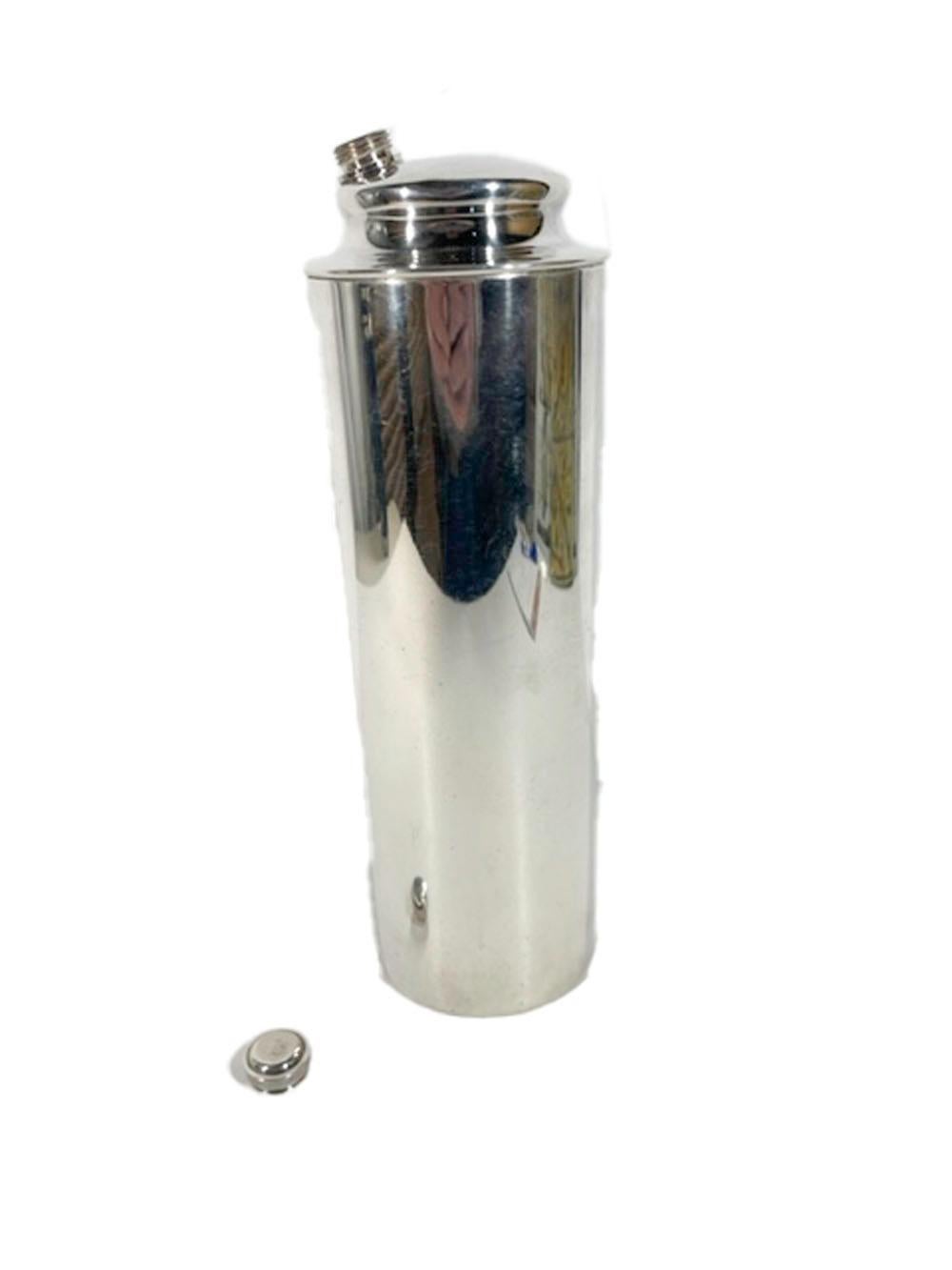 Mid-Century Modern Vintage Silver Plate Skyscraper Cocktail Shaker by English Silver Mfg Corp