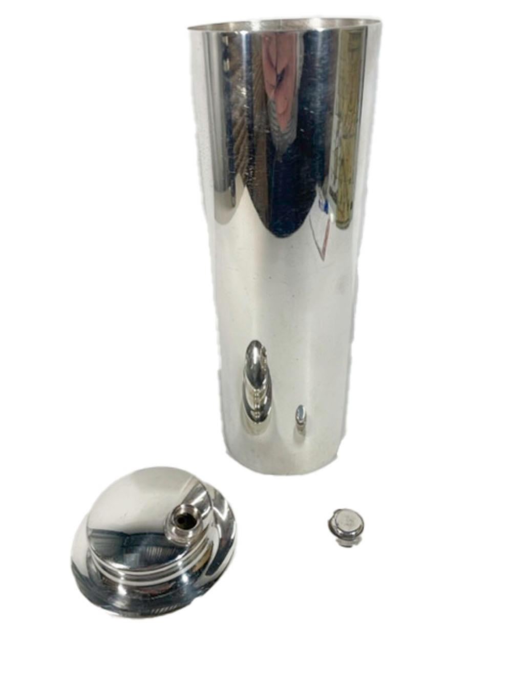 20th Century Vintage Silver Plate Skyscraper Cocktail Shaker by English Silver Mfg Corp