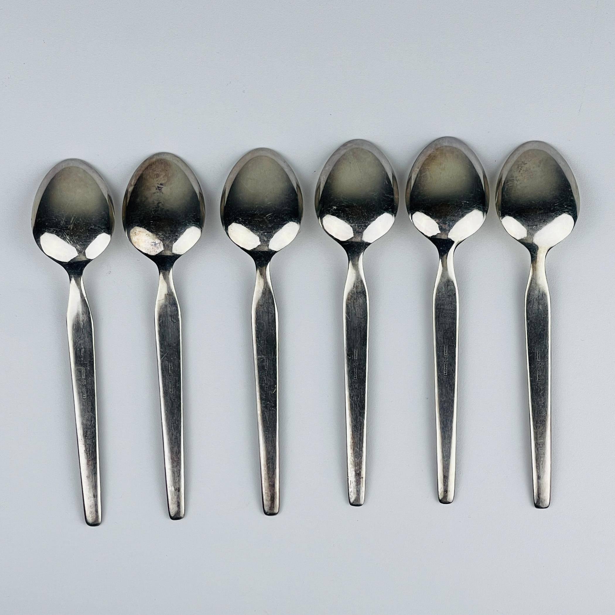 Cucharillas de té de plata vintage de Paul Wirths, Solingen, Alemania, 1950, juego de 6 Alemán en venta
