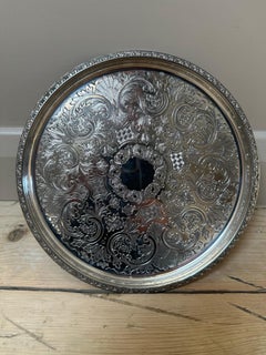Vintage Silver Plate Tray Featuring Ornate Engraved designs by Lanthe 1960