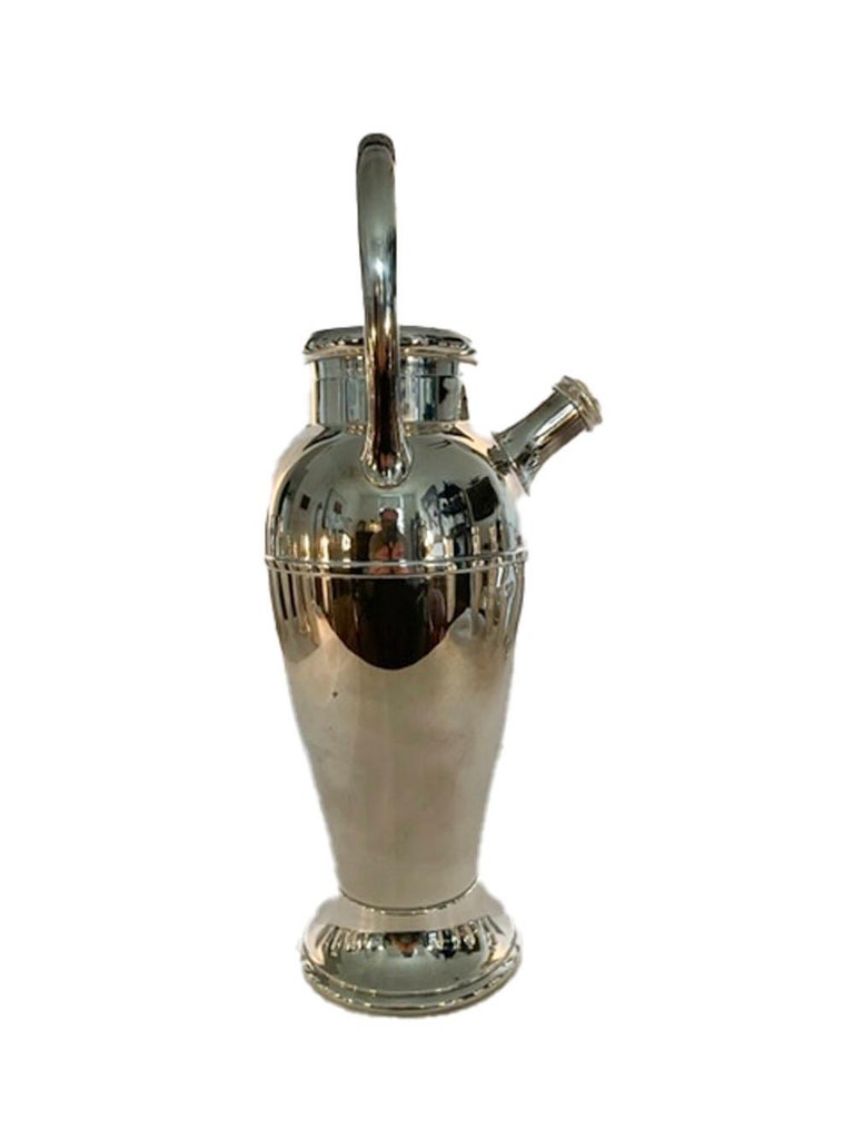 Art Deco Vintage Silver Plate 'Twist-A-Mixer' 48 Once Cocktail Shaker / Mixer For Sale