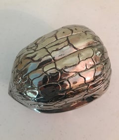 Scatola d'argento vintage in legno di noce