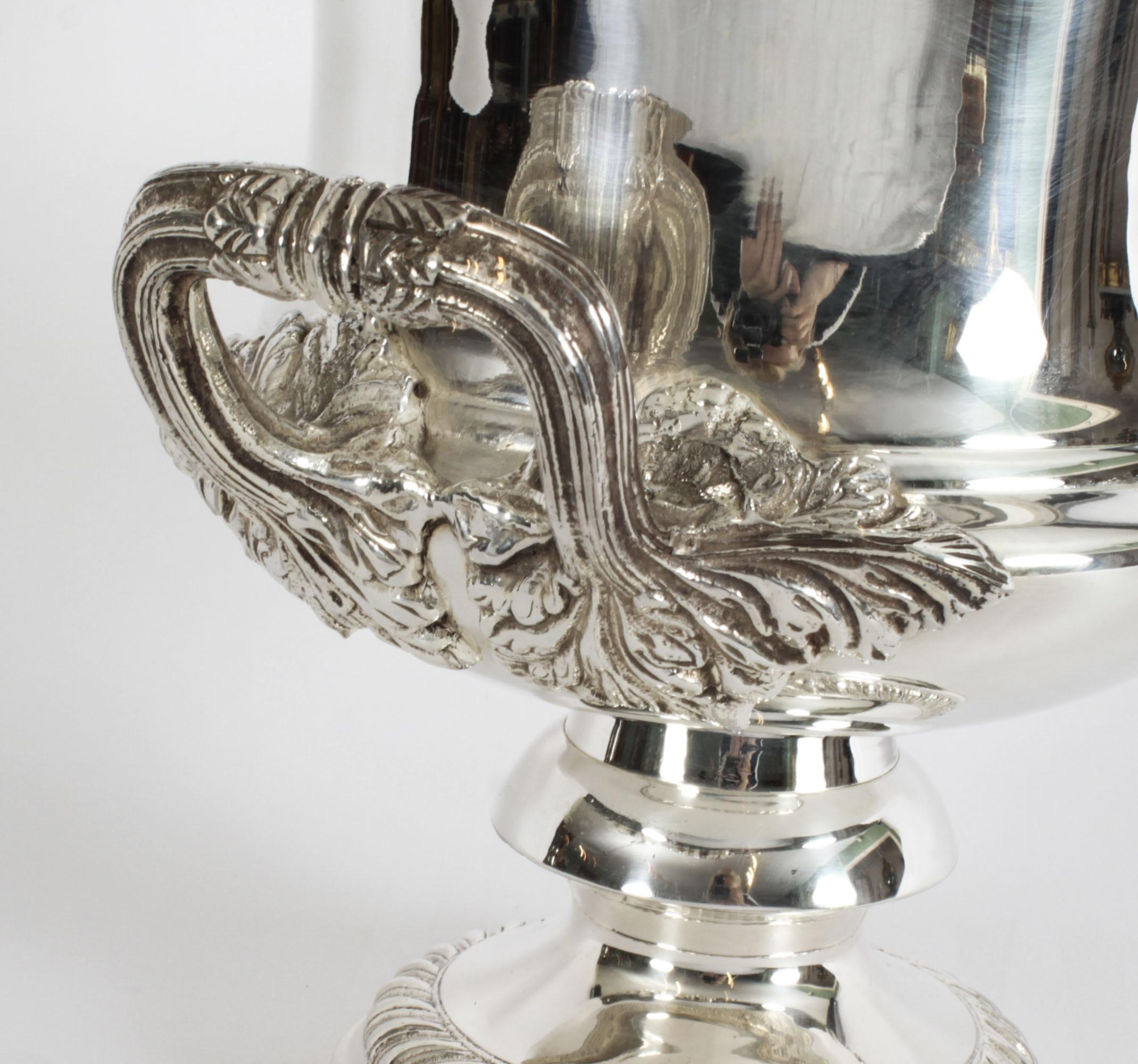 Vintage Silver Plate Wine Champagne Cooler, 20th Century 8