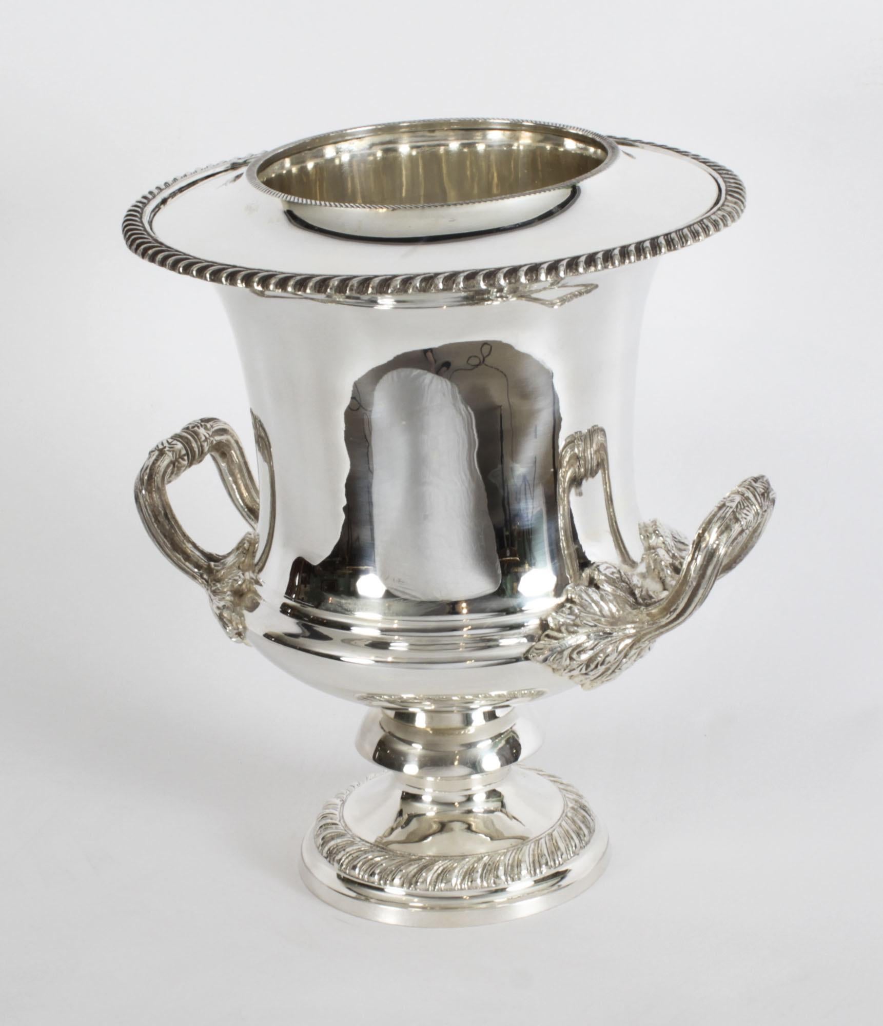 Vintage Silver Plate Wine Champagne Cooler, 20th Century 9