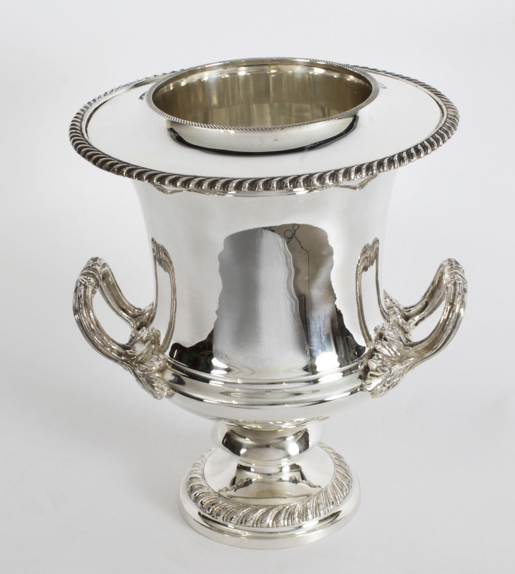 Vintage Silver Plate Wine Champagne Cooler, 20th Century 10