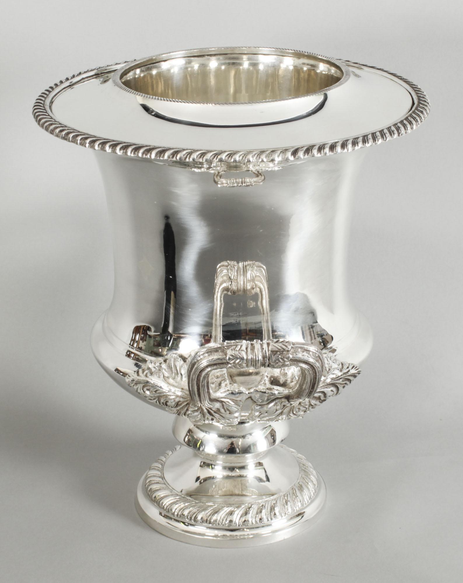 Vintage Silver Plate Wine Champagne Cooler, 20th Century In Good Condition In London, GB