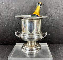 Vintage Silver Plate Wine Champagne Cooler Holder with Handles, 1960's