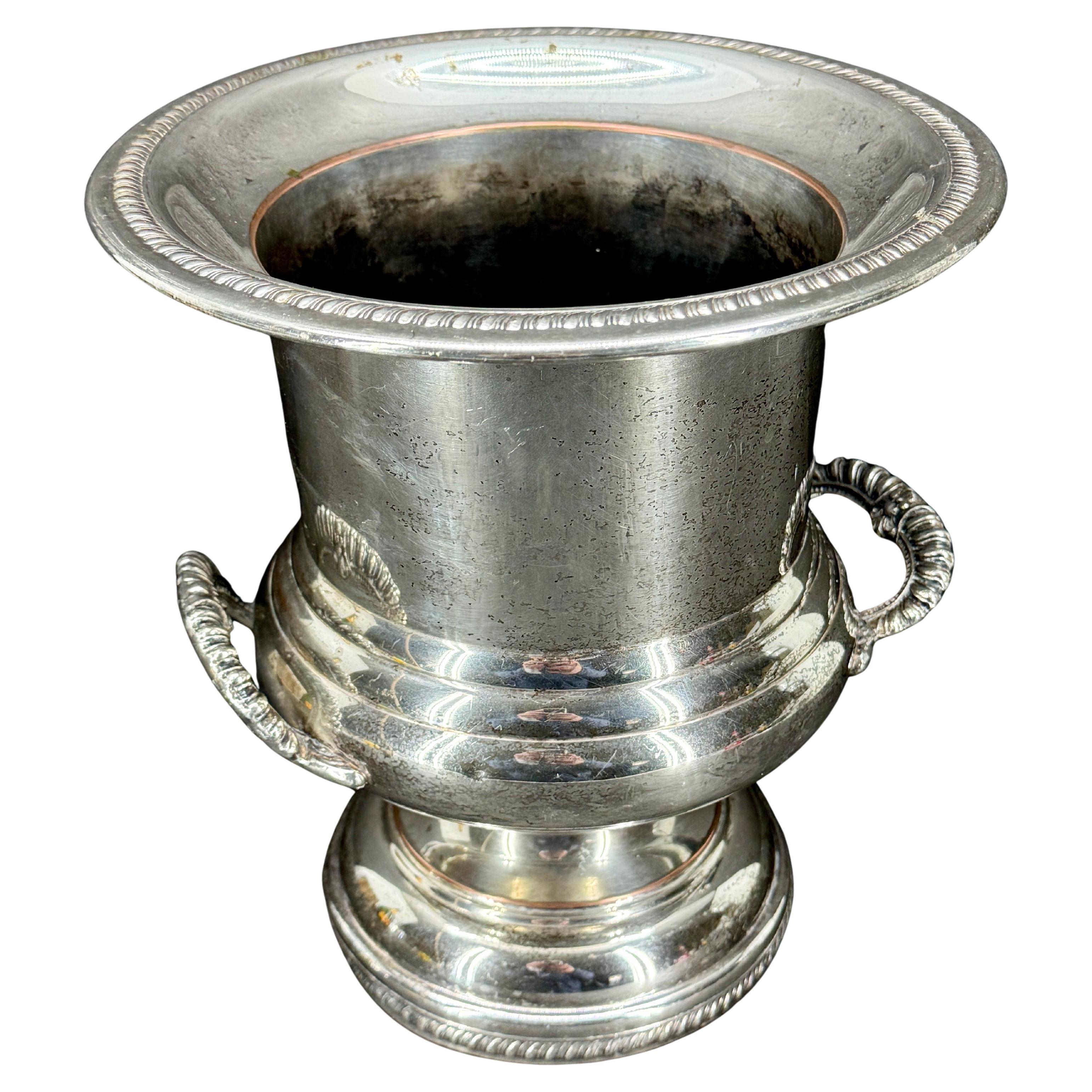 Vintage Silver Plate Wine Champagne Cooler Holder with Handles, 1960
s