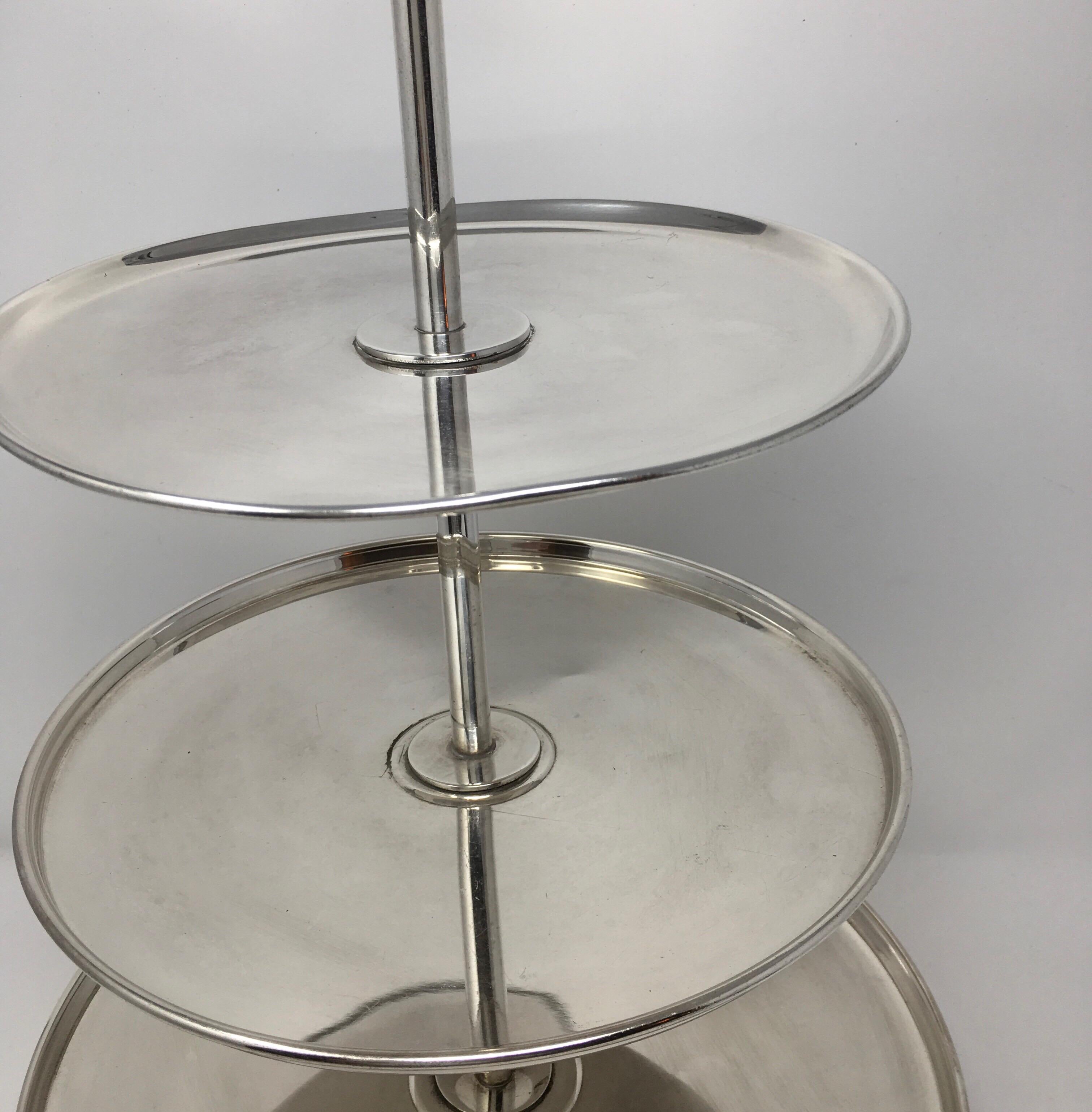 silver tiered stand