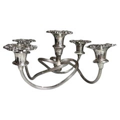 Vintage Silver Plated 5 Arm Candelabra Topper