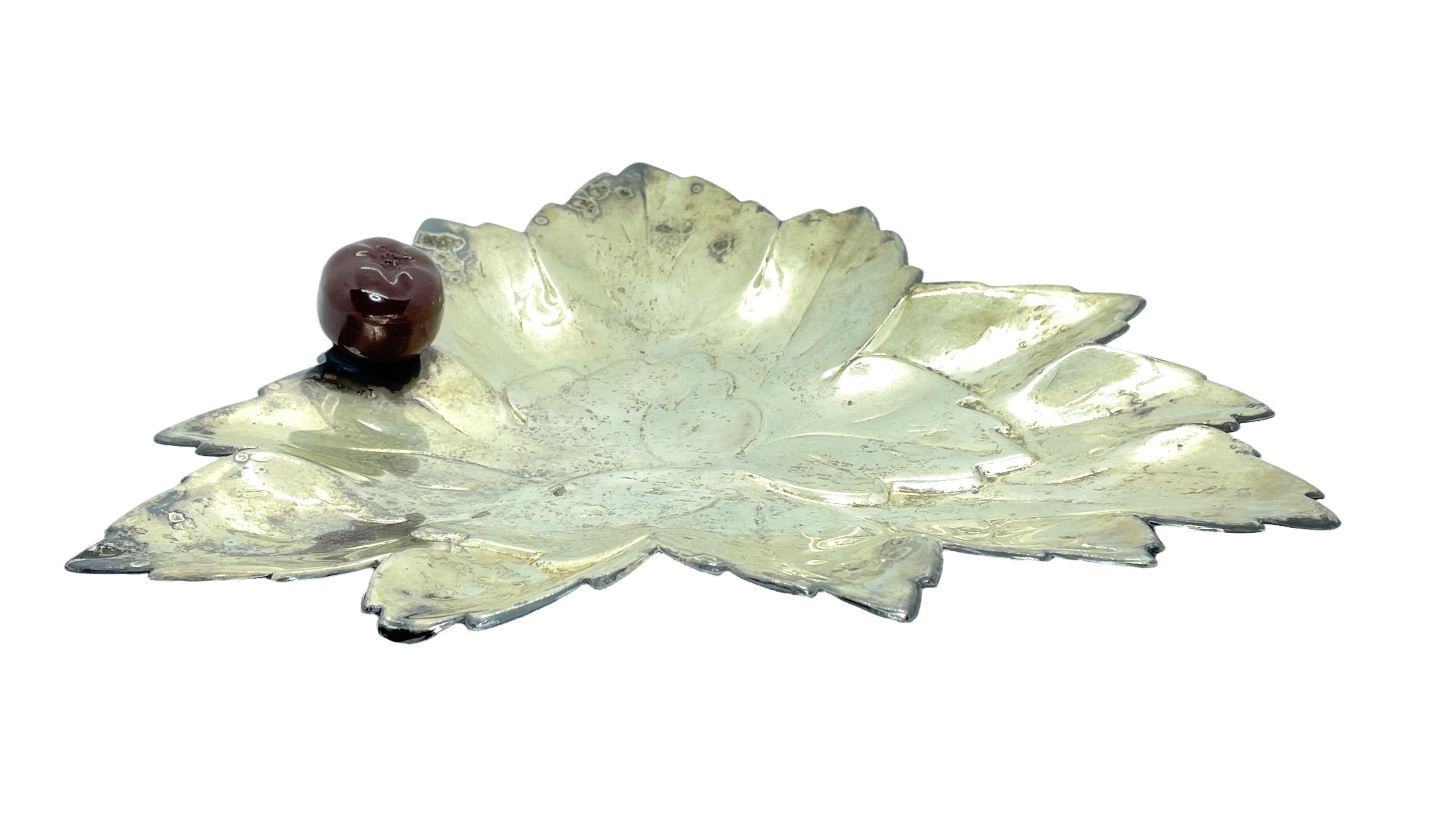 Frutero de bellota chapado en plata vintage, Suecia Art Nouveau en venta