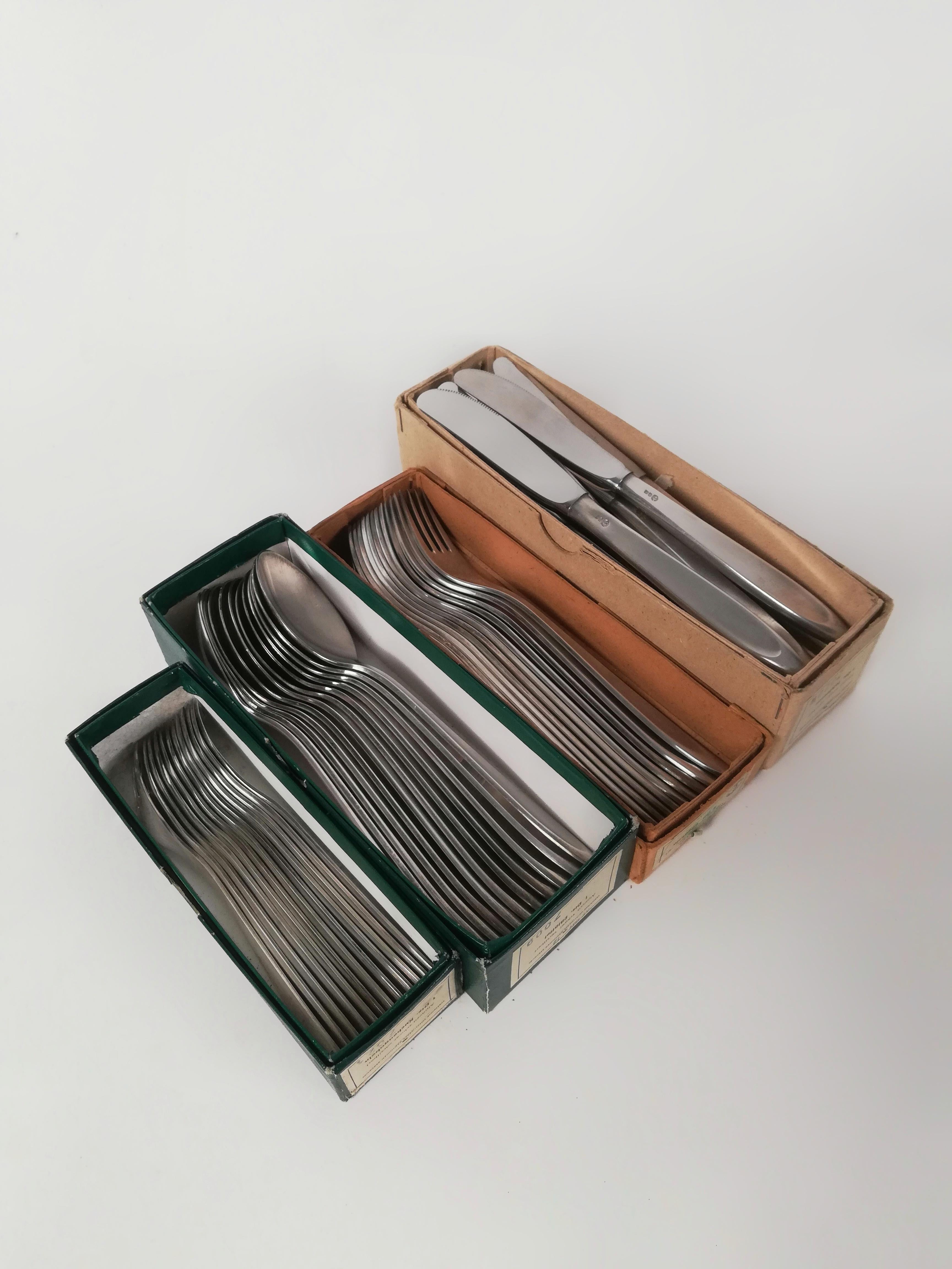 Silver Plate Vintage Silver-Plated Alpacca Cutlery Set by Berndorf, Austria, 1964, Set of 49