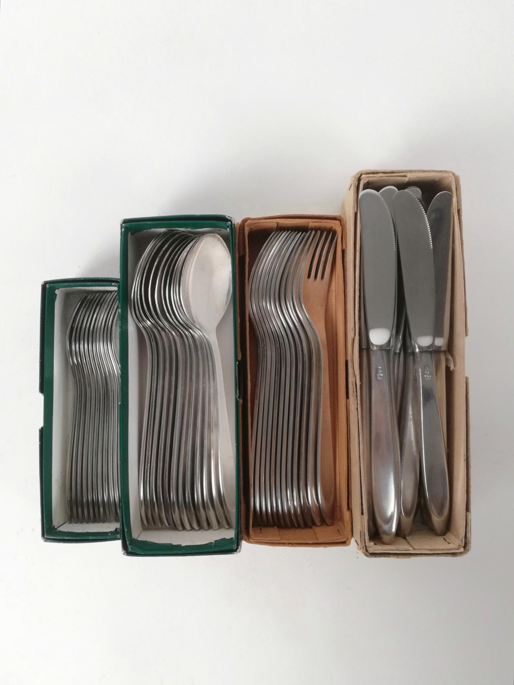 Vintage Silver-Plated Alpacca Cutlery Set by Berndorf, Austria, 1964, Set of 49 4